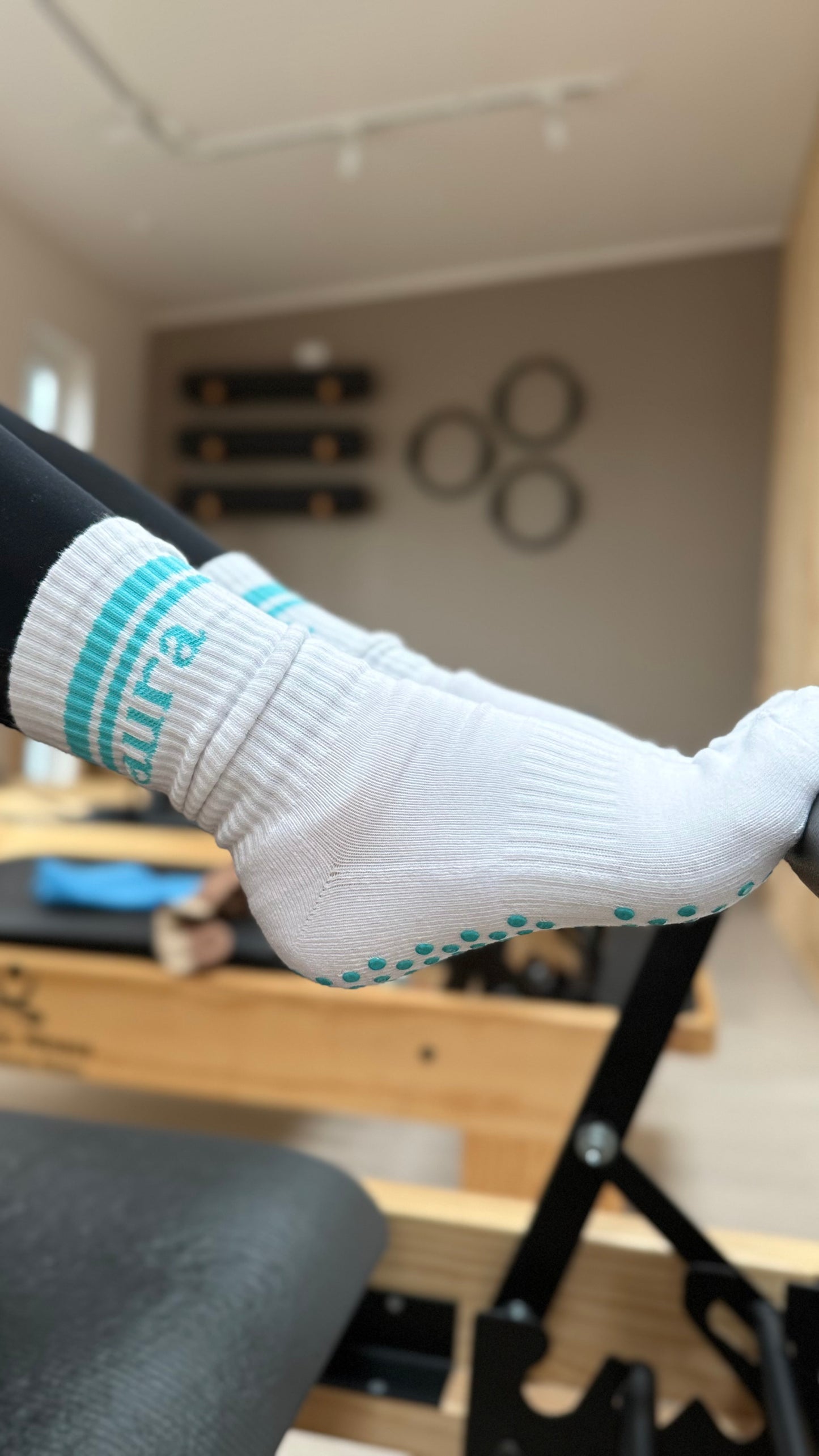 Calcetines Antideslizantes Blanco celeste